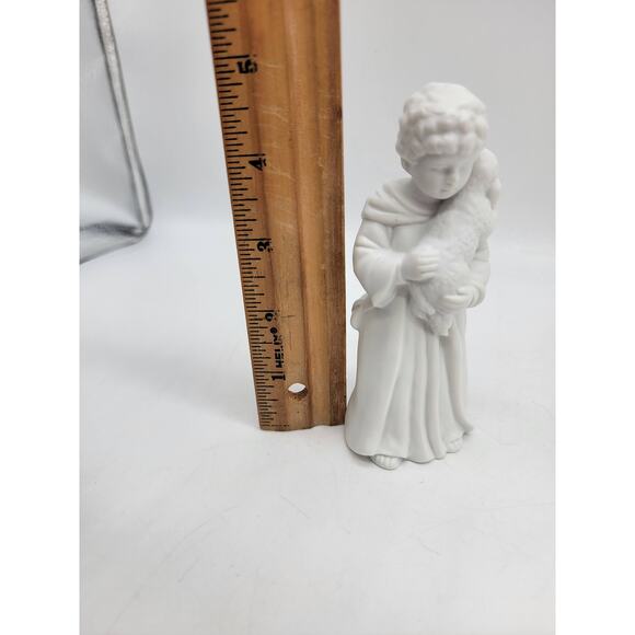 Vintage Avon Christmas Shepard Boy Nativity White Bisque Porcelain Figurine - Picture 6 of 7